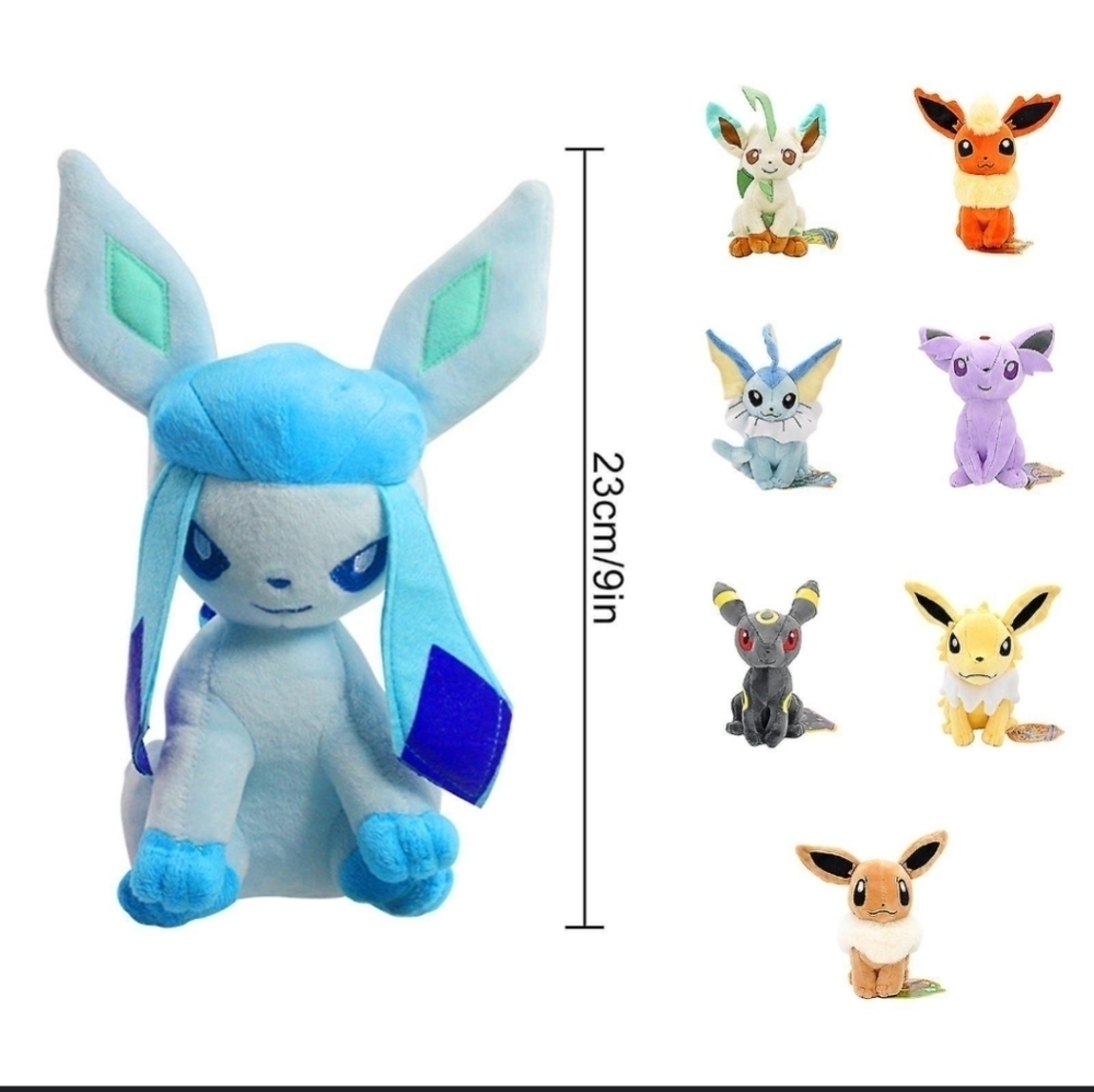 Pokemon glaceon plush sitting